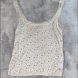 basic floral lace tank top